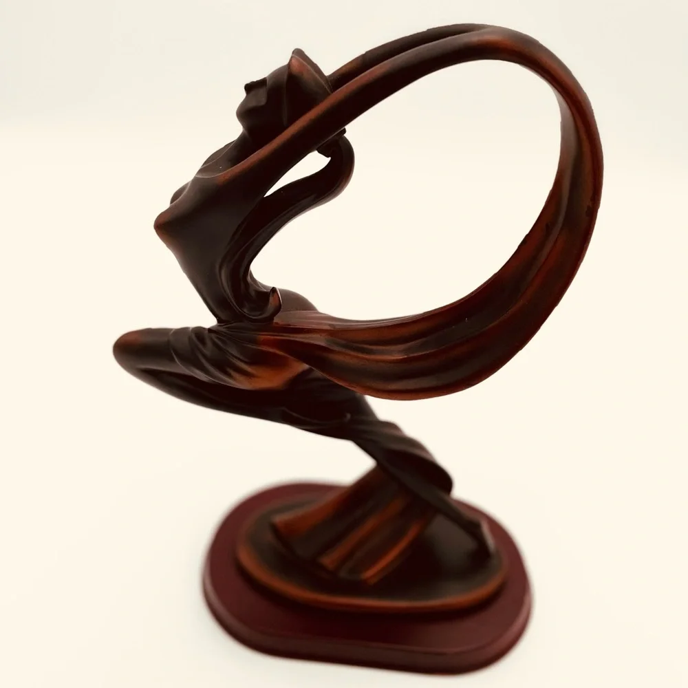 Vintage Herco Art Deco Bronze Sculpture Figurine Dancer With Scarf - Picture 2 of 7